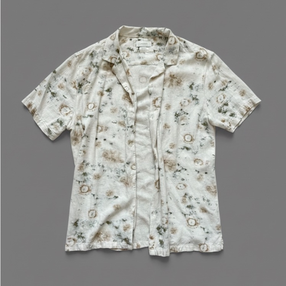 H&M Casual Button Down Shirt - White and Brown